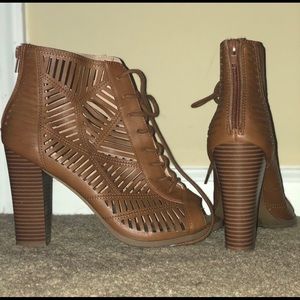 Peep toe Block Heel Booties